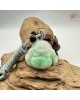 【肌容雪】天然緬甸A貨翠綠彌勒佛翡翠吊墜繩 編號347