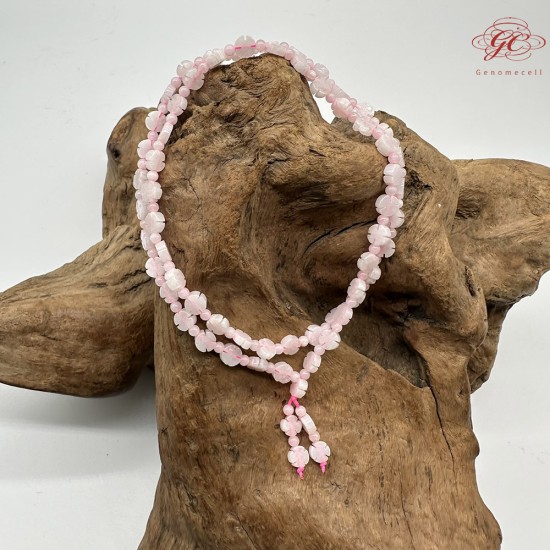 【肌容雪】天然緬甸A貨翡翠冰粉梅花多圈珠串鍊 編號348