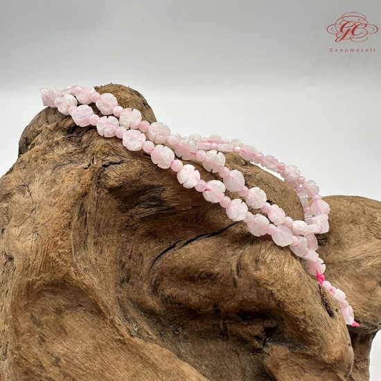 【肌容雪】天然緬甸A貨翡翠冰粉梅花多圈珠串鍊 編號348