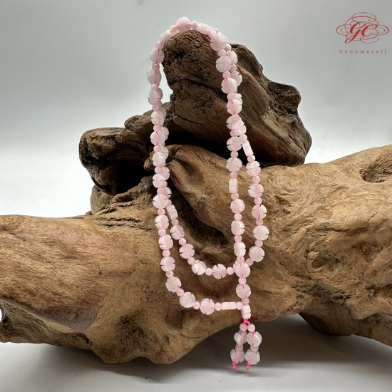 【肌容雪】天然緬甸A貨翡翠冰粉梅花多圈珠串鍊 編號348