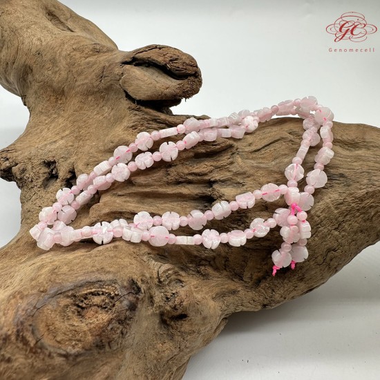 【肌容雪】天然緬甸A貨翡翠冰粉梅花多圈珠串鍊 編號348