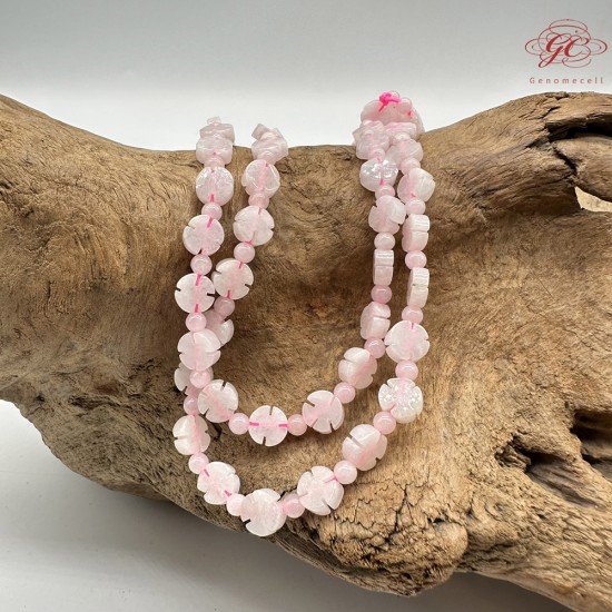 【肌容雪】天然緬甸A貨翡翠冰粉梅花多圈珠串鍊 編號348