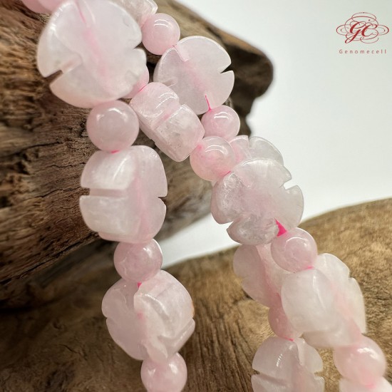 【肌容雪】天然緬甸A貨翡翠冰粉梅花多圈珠串鍊 編號348