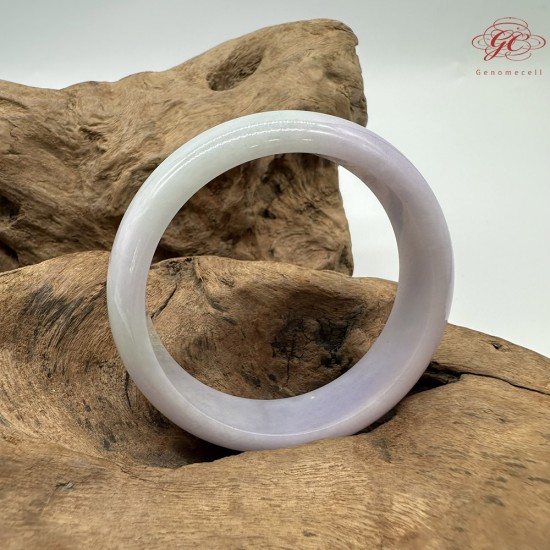 【肌容雪】天然緬甸A貨糯冰春帶彩翡翠平安鐲 編號349(鐲圍54.4mm#17號)