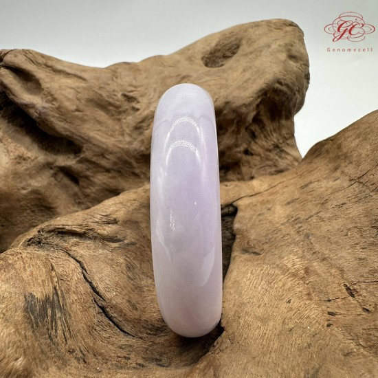 【肌容雪】天然緬甸A貨糯冰春帶彩翡翠平安鐲 編號349(鐲圍54.4mm#17號)