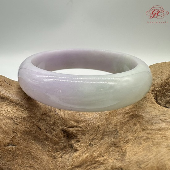 【肌容雪】天然緬甸A貨糯冰春帶彩翡翠平安鐲 編號349(鐲圍54.4mm#17號)