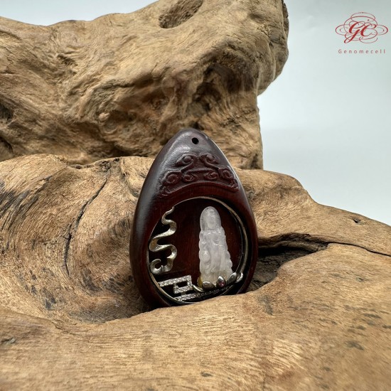 【肌容雪】天然緬甸A貨翡翠觀音雕飾造型吊墜繩 編號350