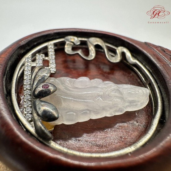 【肌容雪】天然緬甸A貨翡翠觀音雕飾造型吊墜繩 編號350