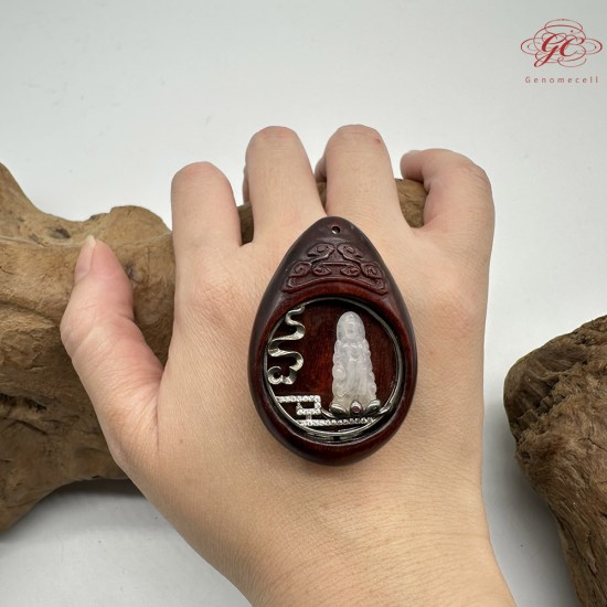 【肌容雪】天然緬甸A貨翡翠觀音雕飾造型吊墜繩 編號350