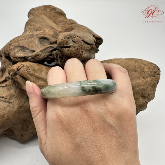 【肌容雪】天然緬甸A貨冰糯福祿壽喜翡翠平安鐲 編號351(鐲圍51.9mm#16號)