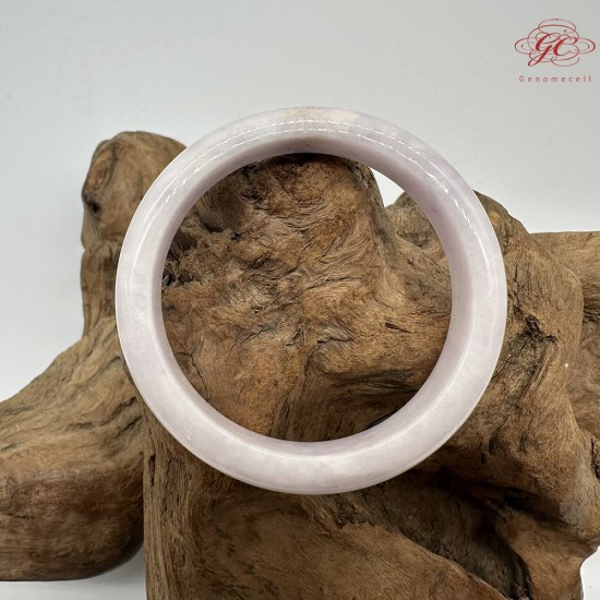 【肌容雪】天然緬甸A貨冰粉紫翡翠平安鐲 編號356(鐲圍58.3mm#18.5號)