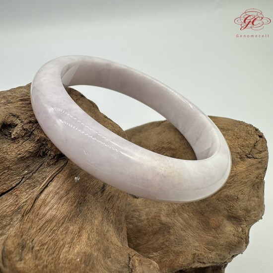 【肌容雪】天然緬甸A貨冰粉紫翡翠平安鐲 編號356(鐲圍58.3mm#18.5號)