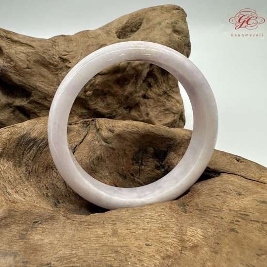 【肌容雪】天然緬甸A貨冰粉紫翡翠平安鐲 編號356(鐲圍58.3mm#18.5號)