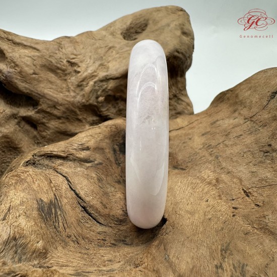 【肌容雪】天然緬甸A貨冰粉紫翡翠平安鐲 編號356(鐲圍58.3mm#18.5號)