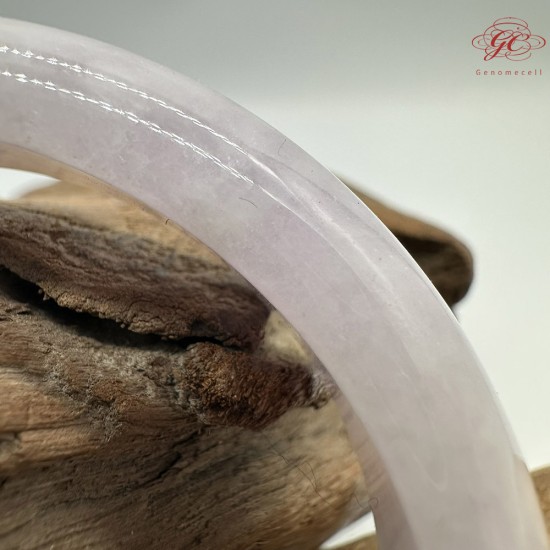 【肌容雪】天然緬甸A貨冰粉紫翡翠平安鐲 編號356(鐲圍58.3mm#18.5號)