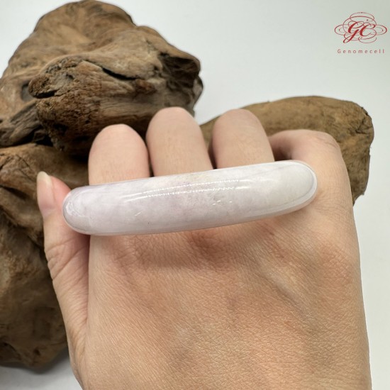 【肌容雪】天然緬甸A貨冰粉紫翡翠平安鐲 編號356(鐲圍58.3mm#18.5號)