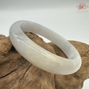 【肌容雪】天然緬甸A貨糯冰粉炫彩翡翠平安鐲 編號358(鐲圍58.4mm#18.5號)