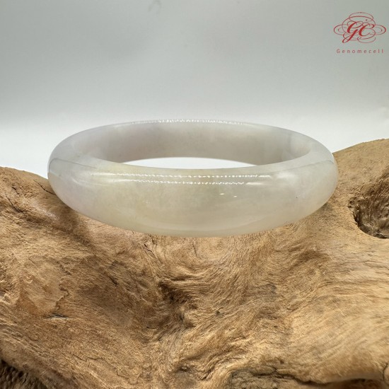 【肌容雪】天然緬甸A貨糯冰粉炫彩翡翠平安鐲 編號358(鐲圍58.4mm#18.5號)