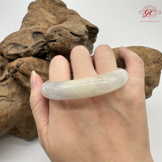 【肌容雪】天然緬甸A貨糯冰粉炫彩翡翠平安鐲 編號358(鐲圍58.4mm#18.5號)