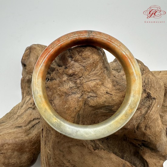 【肌容雪】天然緬甸A貨翡翠糯冰黃翡烏雞平安鐲 編號359(鐲圍59.2mm#18.5號)