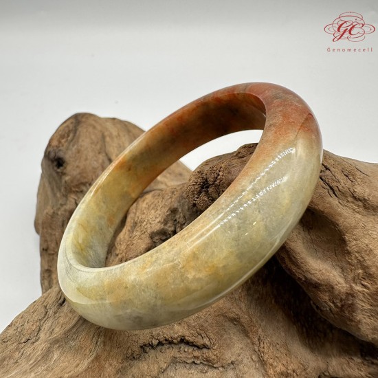 【肌容雪】天然緬甸A貨翡翠糯冰黃翡烏雞平安鐲 編號359(鐲圍59.2mm#18.5號)