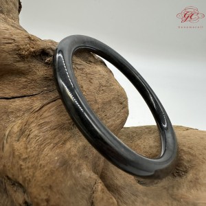 【肌容雪】天然緬甸A貨翡翠烏雞美人條手鐲 編號360(鐲圍57.6mm#18號)