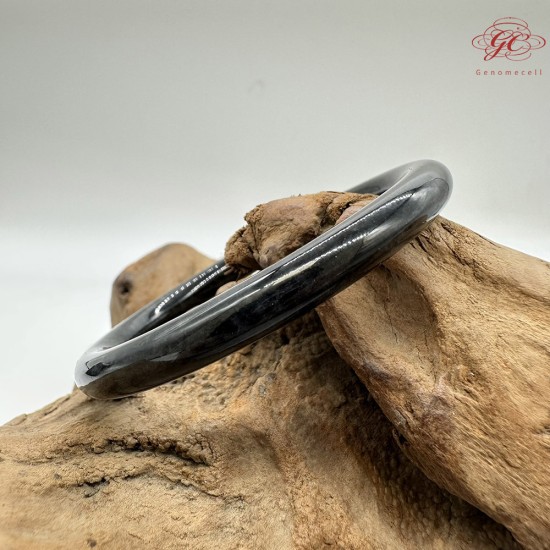 【肌容雪】天然緬甸A貨翡翠烏雞美人條手鐲 編號360(鐲圍57.6mm#18號)