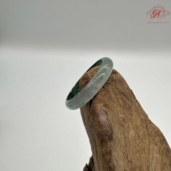 【肌容雪】天然緬甸A貨半山半水翡翠戒圈 編號375(戒圍17.5mm#12號)