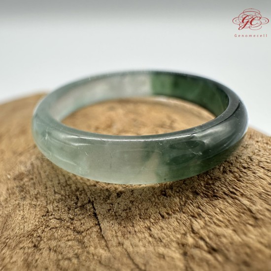 【肌容雪】天然緬甸A貨半山半水翡翠戒圈 編號375(戒圍17.5mm#12號)