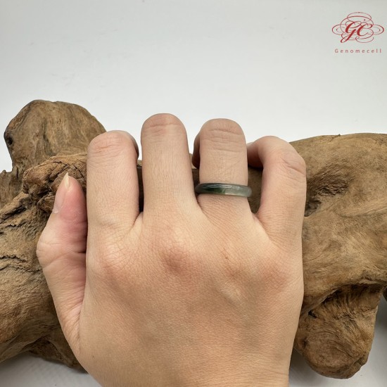 【肌容雪】天然緬甸A貨半山半水翡翠戒圈 編號375(戒圍17.5mm#12號)