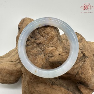 【肌容雪】天然緬甸A貨翡翠冰糯藍紫灑金正圈手鐲 編號378(鐲圍55.5mm#17.5號)