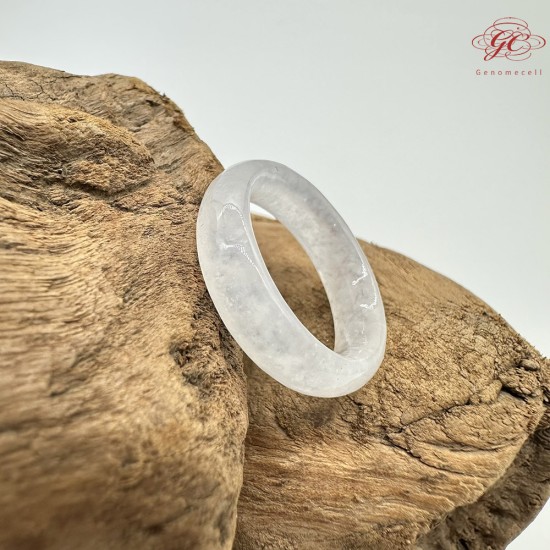 【肌容雪】天然緬甸A貨白月光翡翠戒圈 編號380(戒圍18.4mm#14號)