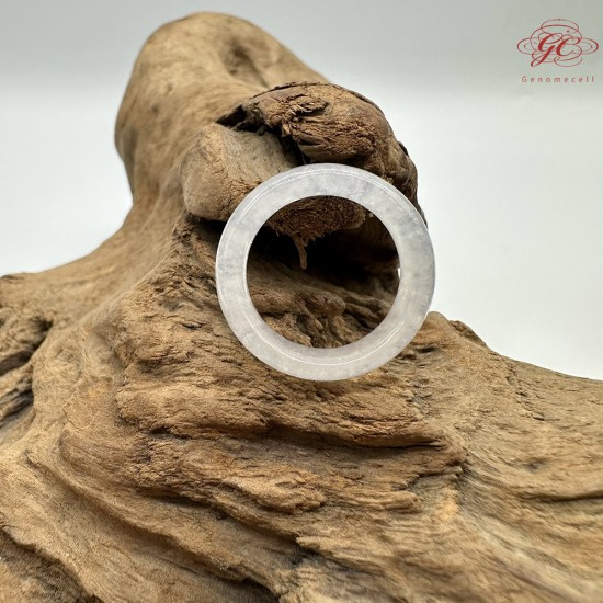 【肌容雪】天然緬甸A貨白月光翡翠戒圈 編號380(戒圍18.4mm#14號)