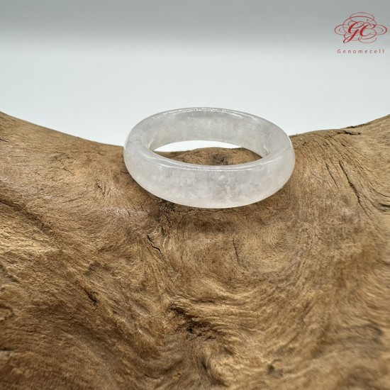 【肌容雪】天然緬甸A貨白月光翡翠戒圈 編號380(戒圍18.4mm#14號)