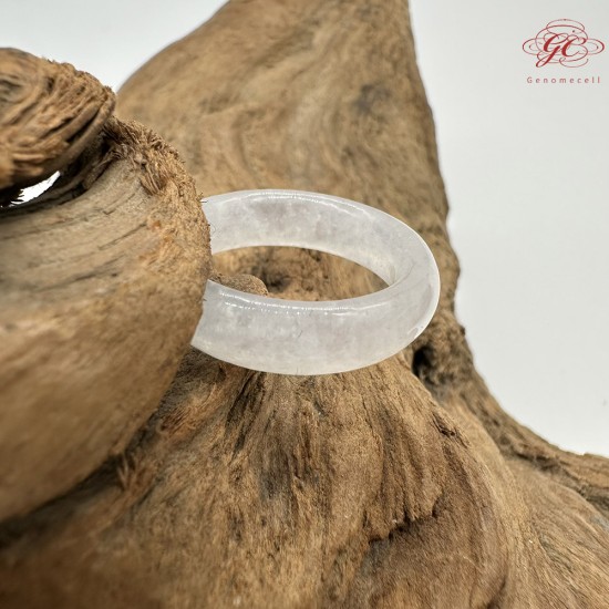 【肌容雪】天然緬甸A貨白月光翡翠戒圈 編號380(戒圍18.4mm#14號)