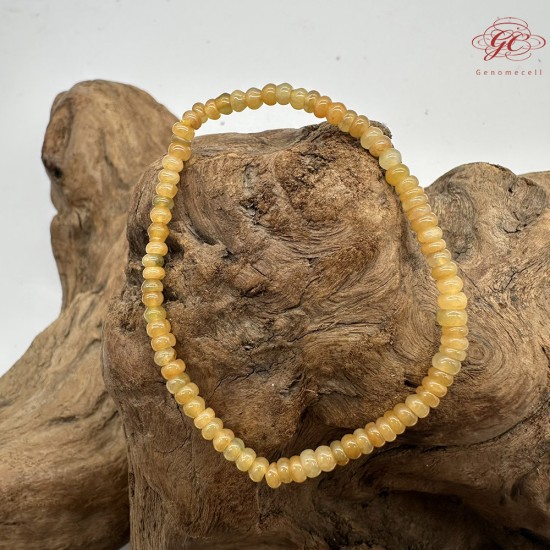 【肌容雪】天然緬甸A貨黃翡小米珠單圈手串 編號402