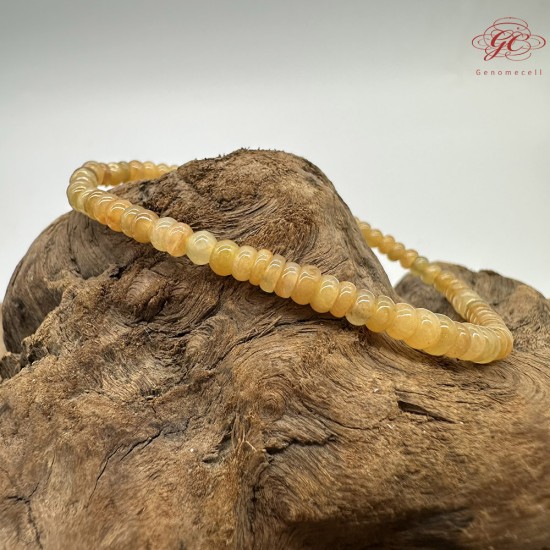 【肌容雪】天然緬甸A貨黃翡小米珠單圈手串 編號402