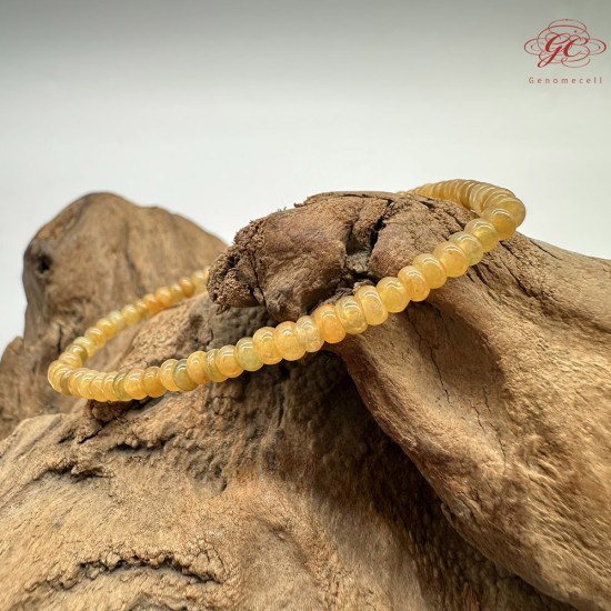 【肌容雪】天然緬甸A貨黃翡小米珠單圈手串 編號402