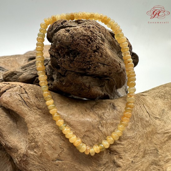 【肌容雪】天然緬甸A貨黃翡小米珠單圈手串 編號402