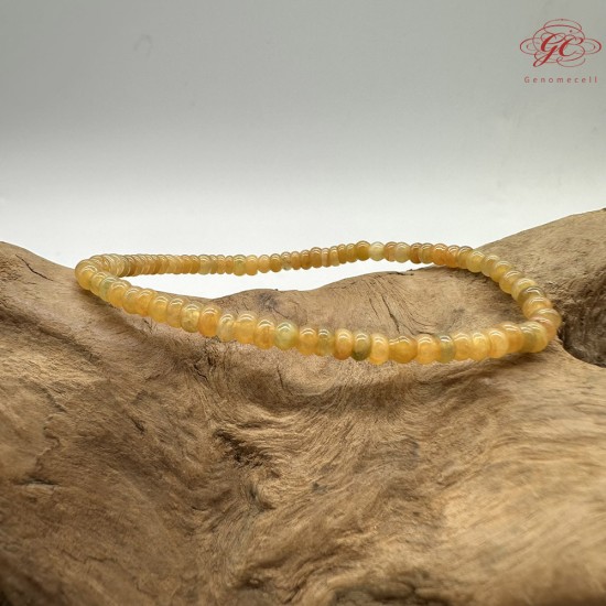 【肌容雪】天然緬甸A貨黃翡小米珠單圈手串 編號402