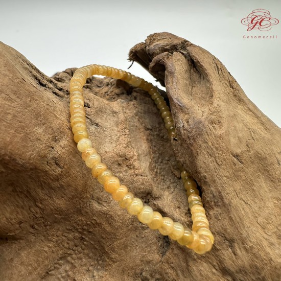 【肌容雪】天然緬甸A貨黃翡小米珠單圈手串 編號402