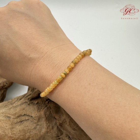 【肌容雪】天然緬甸A貨黃翡小米珠單圈手串 編號402