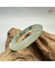 【肌容雪】天然緬甸A貨冰綠飄花翡翠雕花貴妃鐲 編號411(鐲圍58.2mm#18.5號)