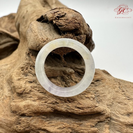 【肌容雪】天然緬甸A貨正冰春帶彩翡翠戒圈 編號418(戒圍16.8mm#10號)