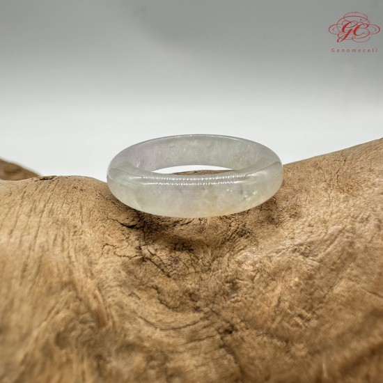 【肌容雪】天然緬甸A貨正冰春帶彩翡翠戒圈 編號418(戒圍16.8mm#10號)