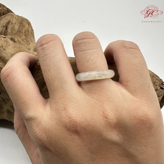 【肌容雪】天然緬甸A貨正冰春帶彩翡翠戒圈 編號418(戒圍16.8mm#10號)