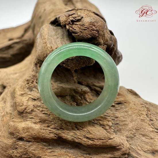 【肌容雪】天然緬甸A貨正揚綠飄花翡翠戒圈 編號419(戒圍17.2mm#10號)