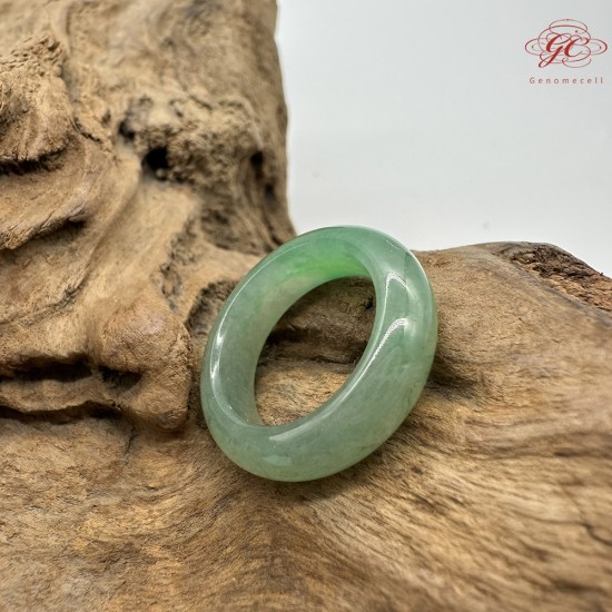 【肌容雪】天然緬甸A貨正揚綠飄花翡翠戒圈 編號419(戒圍17.2mm#10號)