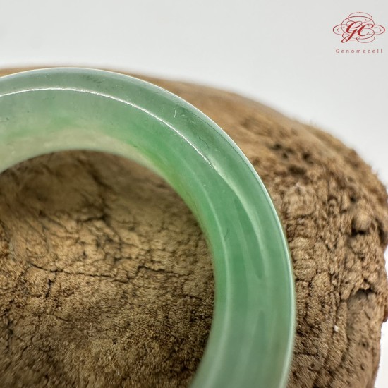 【肌容雪】天然緬甸A貨正揚綠飄花翡翠戒圈 編號419(戒圍17.2mm#10號)