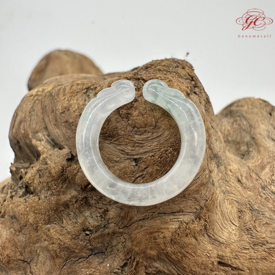 【肌容雪】天然緬甸A貨冰種翡翠金箍造型戒圈 編號421(戒圍15.3mm#7號)